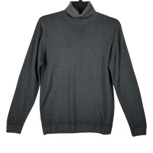 Daniele Fiesoli Italia Mens Extrafine Merino Wool Turtleneck Sweater Gray XL NEW